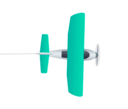 aeroplane emoji pulling text headline onto the screen